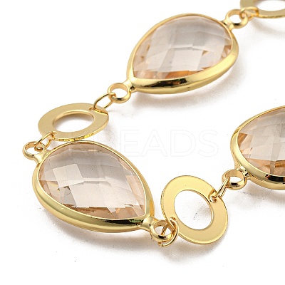 Faceted Teardrop Glass Beads Bib Necklaces NJEW-R263-07G-1