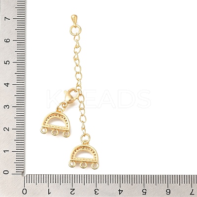 6-Holes 3-Strands Brass Lobster Claw Clasps KK-K388-71G-1