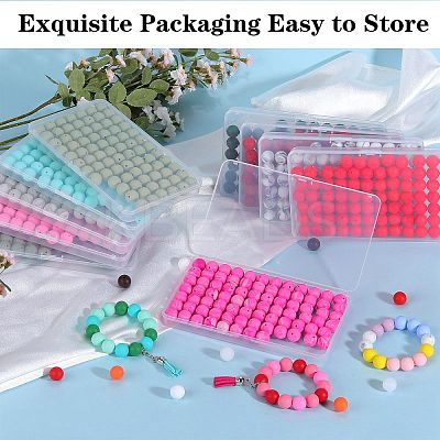 80Pcs Round Silicone Focal Beads SIL-SZ0001-24-21-1