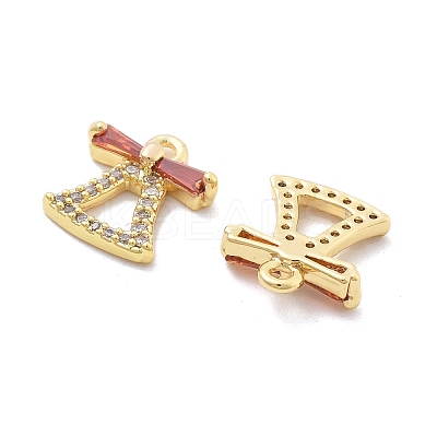 Brass Micro Pave Cubic Zirconia Pendants KK-B134-37G-1