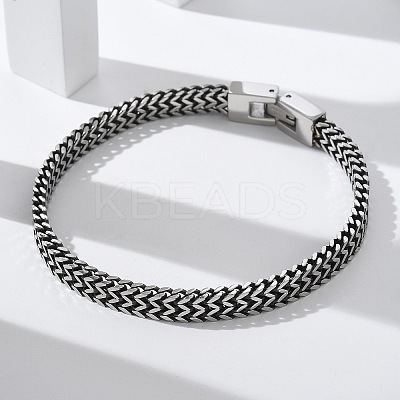 304 Stainless Steel Wheat Chain Bracelets for Women Men STAS-N117-02ASP-1