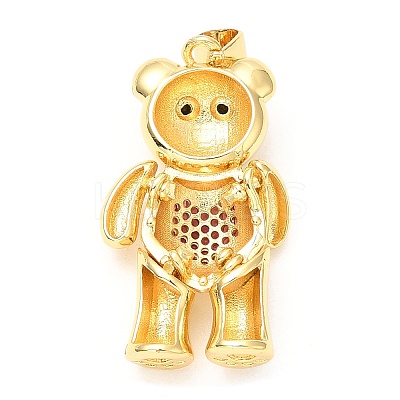 Rack Plating Brass Micro Pave Cubic Zirconia Pendants KK-A185-18G-01-1