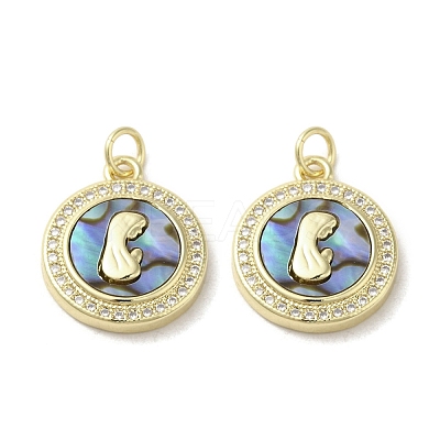 Brass Micro Pave Clear Cubic Zirconia Pendants KK-I708-03D-G-1