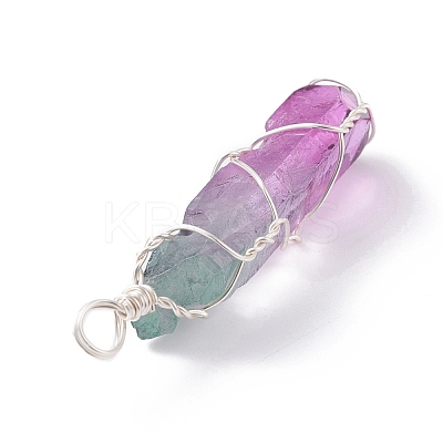 Natural Dyed Quartz Pointed Pendants PALLOY-JF01110-1