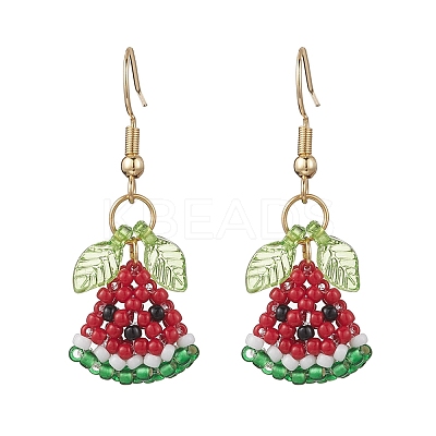 304 Stainless Steel Glass Dangle Earrings EJEW-MZ00601-1