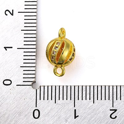 Brass Micro Pave Clear Cubic Zirconia Connector Charms KK-A230-06D-G-1