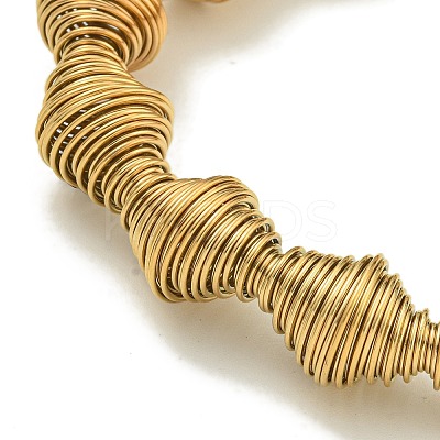 Ion Plating(IP) Adjustable 304 Stainless Steel Bicone Spring Wire Bracelets BJEW-H617-09G-1