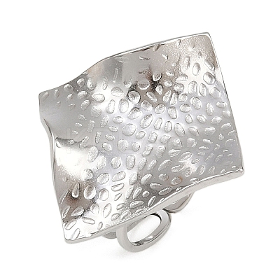 Adjustable 304 Stainless Steel Cuff Rings for Women LS-RJEW-B135-06P-1