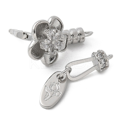 Brass Micro Pave Cubic Zirconia Fold Over Clasps KK-U052-12P-1
