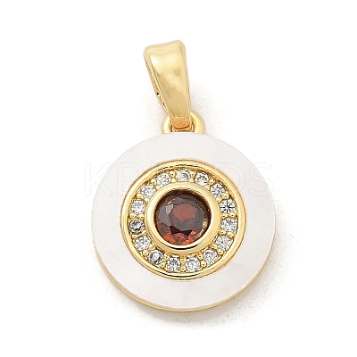 Brass Micro Pave Cubic Zirconia Pendents KK-M303-02G-01-1