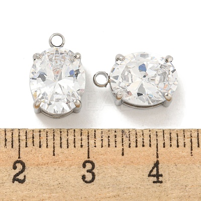 304 Stainless Steel Pendants Cubic Zirconia Pendants STAS-L278-009P-A01-1