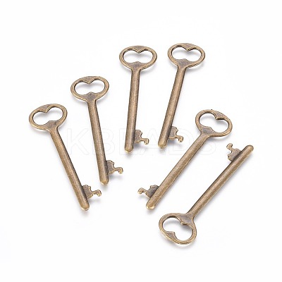 Tibetan Style Zinc Alloy Key Big Pendants X-EA11911Y-AB-1