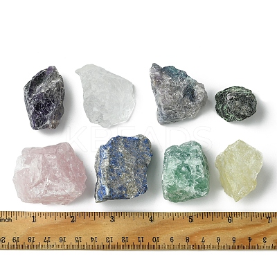 8Pcs Natural Lapis Lazuli & Ruby in Zoisite & Rose Quartz & Quartz Crystal & Amethyst & Fluorite & Citrine & Green Fluorite Tumbled Stone Sets DIY-FS0007-10A-1
