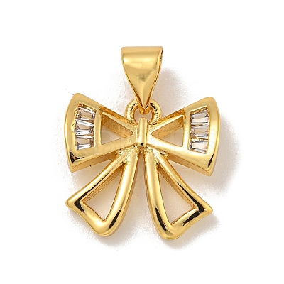Rack Plating Brass Micro Pave Cubic Zirconia Charms KK-C074-65G-1