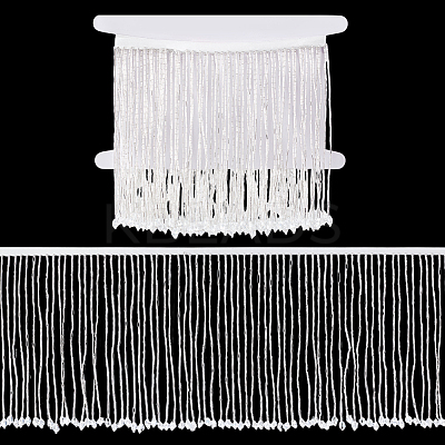 1 Yard Polyester Lace Ribbon with Glass Beads Tassel OCOR-NB0002-13C-1