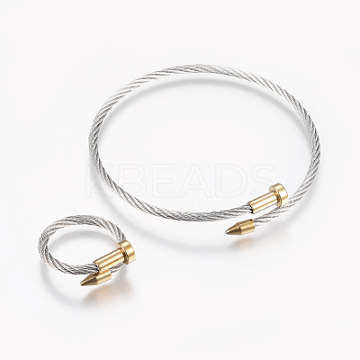 304 Stainless Steel Jewelry Sets SJEW-H123-01GP-1