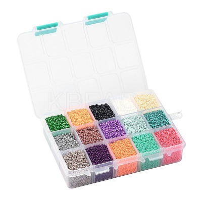FGB 375G 15 Colors 12/0 Grade A Round Glass Seed Beads SEED-JP0011-09-2mm-1