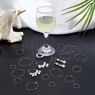 120Pcs 12 Style 316 Surgical Stainless Steel Wine Glass Charms Rings STAS-MA0001-11-1