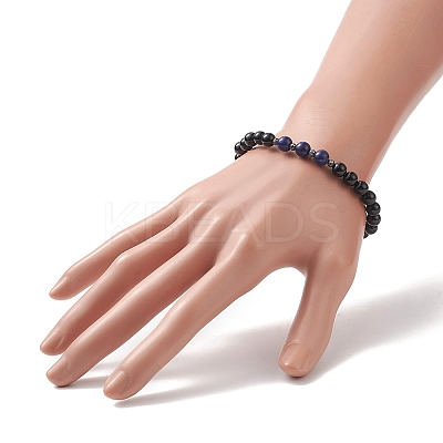 7Pcs 7 Style Natural & Synthetic Mixed Gemstone & Alloy Beaded Stretch Bracelets Set for Women BJEW-JB09262-1