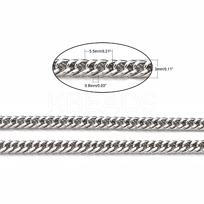 Tarnish Resistant Men's Jewelry Making 304 Stainless Steel Double Link Curb Chains CHS-A003C-0.8mm-1