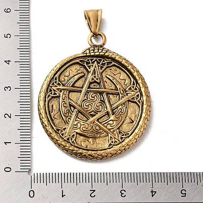 304 Stainless Steel Big Pendants STAS-D091-12AG-1