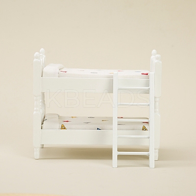 Wood Children Double-Layer Bunk Bed Miniature Ornaments PW-WG88645-01-1