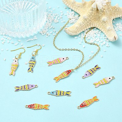 40Pcs 5 Colors Alloy Enamel Pendants ENAM-CJ0007-46-1