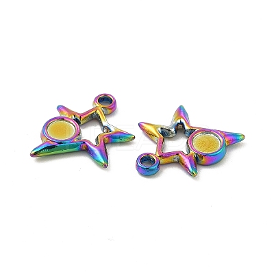 Ion Plating(IP) 304 Stainless Steel Pendants Cabochon Settings STAS-B032-21MC-1