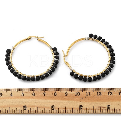 Beaded Hoop Earrings EJEW-JE03830-04-1