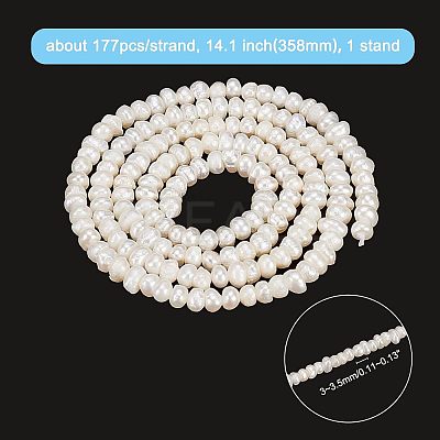 1 Strand Natural Cultured Freshwater Pearl Beads Strands PEAR-NB0001-37-1
