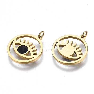 316 Surgical Stainless Steel Enamel Charms STAS-S116-395A-G-1