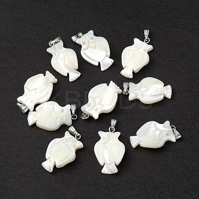 Natural Trochid Shell/Trochus Shell Pendants SSHEL-M021-12-1