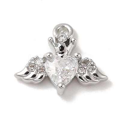 Brass Micro Pave Cubic Zirconia Pendants KK-K371-20P-1
