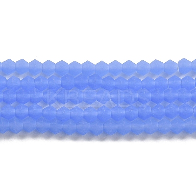 Imitation Jade Frosted Glass Bead Strands EGLA-A039-J4mm-MD04-1