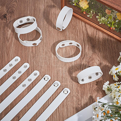 18Pcs PU Leather Snap Bracelets for Women Men BJEW-CY0001-13A-1