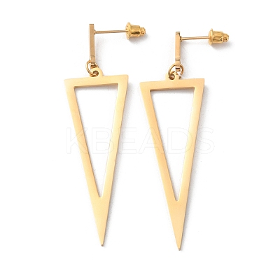 Alloy Hollow Out Triangle Dangle Stud Earrings for Women EJEW-WH0018-31G-1