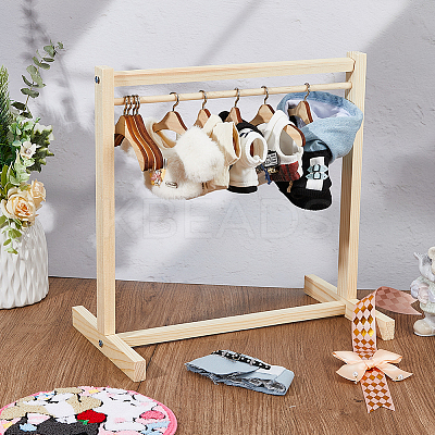 16Pcs 2 Style Wooden Doll Clothes Hangers DOLL-FG0001-03-1