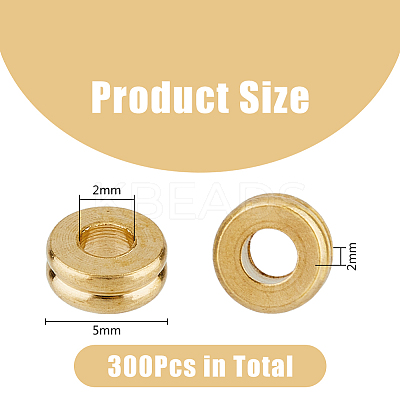 300Pcs Brass Spacer Beads KK-DC0003-59-1