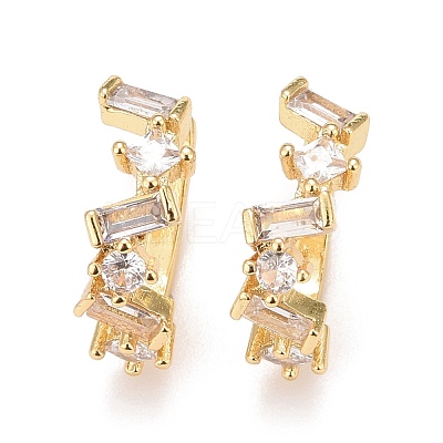 Cubic Zirconia Star Cuff Earrings EJEW-A069-17G-1