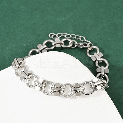 304 Stainless Steel Link Chain Bracelets BJEW-H207-01A-P-1