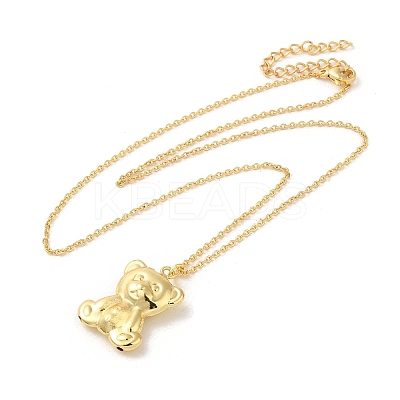 Bear Pendant Necklaces LS-NJEW-G082-01C-G-1