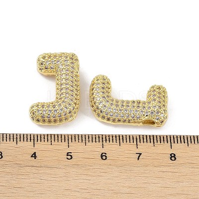 Brass Micro Pave Clear Cubic Zirconia Pendants KK-Z041-01G-J-1
