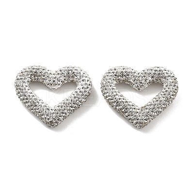 Heart Shape Polymer Clay Rhinestone Beads CLAY-NH0001-09A-14-1