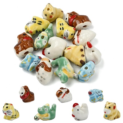 14Pcs 7 Styles Handmade Porcelain Beads PORC-CJ0001-40-1