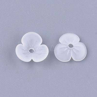 3-Petal Transparent Acrylic Bead Caps X-FACR-T001-01-1