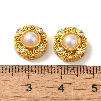Rack Plating Hollow Brass Cubic Zirconia Beads KK-K381-21A-MG-1