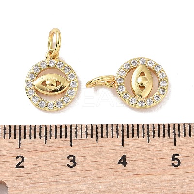 Real 18K Gold Plated Brass Micro Pave Cubic Zirconia Pendants KK-L209-039G-07-1