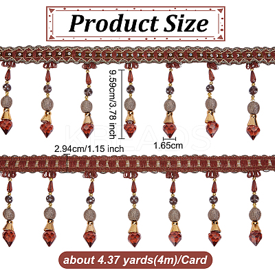 4M Polyester Fringe Lace Ribbon DIY-OC0013-57B-1