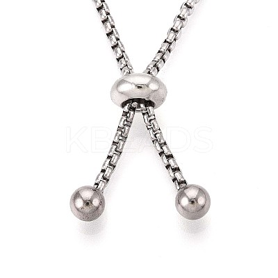 201 Stainless Steel Box Chain Slider Bracelet Making STAS-N120-01P-1