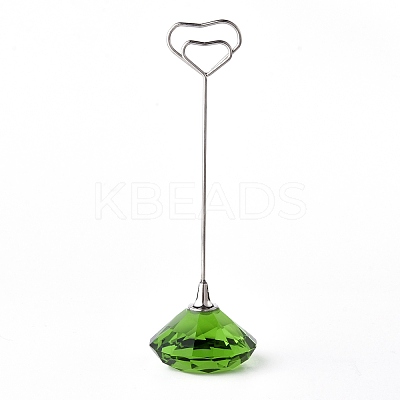 Diamond Shape Glass Name Card Holder DJEW-F009-A03-1